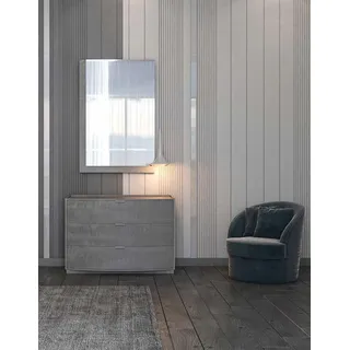Kommode mit Spiegel Anrichte Sideboards Holz Schrank Möbel Kommoden Grau Neu - Grau