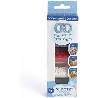 Diamond Dotz DDA-010 Freestyle, runde Steinchen in Grundfarben, 5er Set, funkelnde Diamanten f?r Diamond Painting, zum individuellen Gestalten und Verzieren von Accessoires