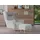 Ohrensessel Telford Fellimitat 77 x 106 x 92 cm Grau mit Hocker