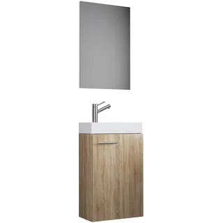 VCM Waschbeckenunterschrank »VCM 3-tlg Set   Waschplatz für Gäste WC   Gästebad   Waschtisch   Badezimmer Set - Slito SP« 3 Stk. tlg.