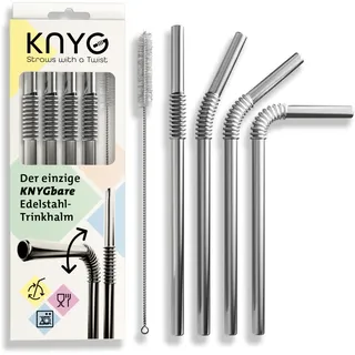 Turtleneck KNYG | DER EINZIGE BIEGSAME Edelstahl Strohhalm | Patentiert & Hygienezertifiziert | Metall Strohhalm wiederverwendbar, Trinkhalme, Metallstrohhalme