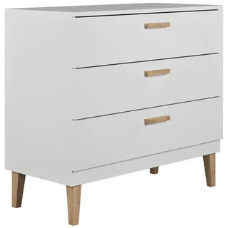 Petits-meubles Kinderkommode Kubi Weiß , Holzwerkstoff , 3 Schubladen , Rechteckig , 100x47x90 cm , Babymöbel & Kindermöbel, Babyzimmer, Babyregale & Kinderregale