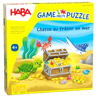 HABA Game & Puzzle - Auf der Suche nach Schatz im Ozean - Die perfekte Kombination für Spiele- und Puzzlefans - 2011723002