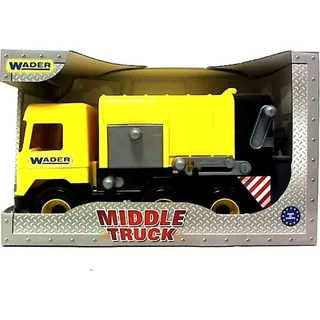 MIDDLE TRUCK Müllwagen gelb-schwarz im Schaukarton