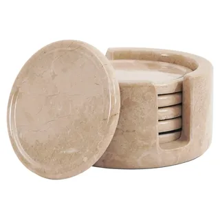 Radicaln Marmor-Untersetzer-Set Verona 8,9 cm, handgefertigt, wärmende Kaffeetasse, Büro, handgefertigt, Untersetzer-Set – Küchenbehälter, Trinkgeschirr