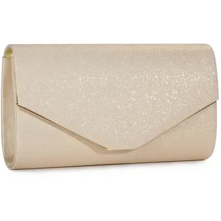 BAIGIO Damen Clutch Sparkly Glitter Abendtasche Elegant Brauttasche Golden Clutch mit Abnehmbarer Kette Formal Handtasche für Hochzeit Party Prom