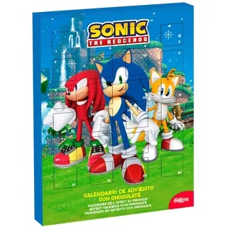 dekora - Sonic the Hedgehog Adventskalender mit Schokolade – 24 Milchschokoladen-Pralinen – 50g – Offizielles Lizenzprodukt– Weihnachtskalender für Kinder