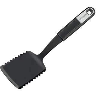 Fackelmann Lasagneheber 28 cm SENSE, Pizzaheber mit Funktionsteil aus Kunststoff, rutschfester Soft-Touch-Griff, Blechkuchenheber zum Schneiden und Heben (Farbe: Silber/Schwarz), Menge: 1 Stück