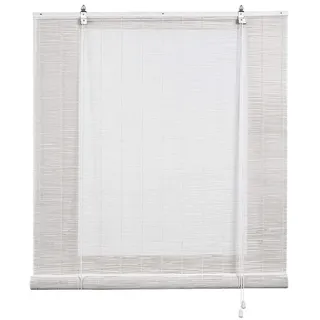 Estores Basic, Bambus-Jalousie, Weiß, Kreide, 120 x 175 cm, Rollos für Fenster