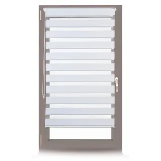 Relaxdays 3x Doppelrollo Klemmfix Weiß 70x150cm Weiß,Transparent