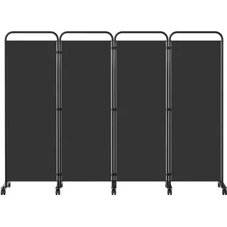Indoor Raumteiler 4-TLG Paravent Raumtrenner klappbar Raumteiler Trennwand Umkleide Sichtschutz Spanische Wand Dunkelgrau