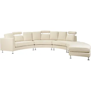 Beliani Halbrundes Sofa ROTUNDE Stoff Beige 7-Sitzer