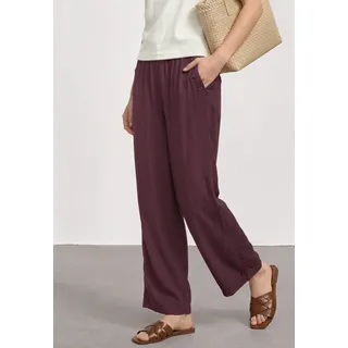 Stoffhose STREET ONE "Style Emee", Damen, Gr. 46, Länge 26, rustic rouge (länge 26), Web, Obermaterial: 100% Viskose, unifarben, loose fit 7/8-Länge, Hosen Stoffhose, Sommerhose mit Gummizug im Loose Fit