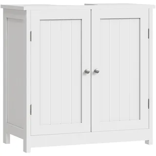 Woltu Waschbeckenunterschrank 2 Türen 60 x 60 x 30 cm Weiß