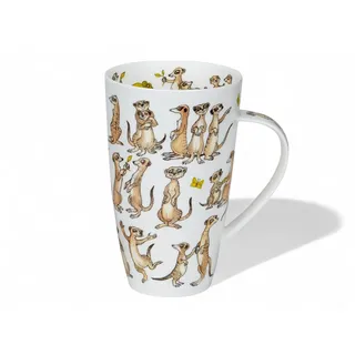 Dunoon Becher Henley Meerkat Mob Erdmännchen 600 ml Bone China Kaffeetasse 15 cm Teetasse Kaffeetasse 0,6l Hochwertige Porzellantasse Elegantes modernes Design Spülmaschinenfest Geschenk