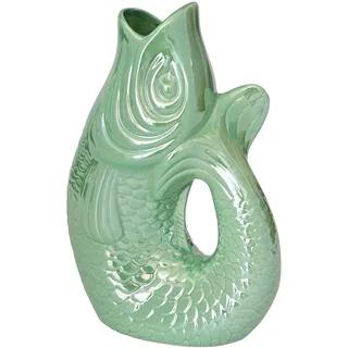 Gift Company - Vase, Karaffe - Monsieur Carafon - Fisch - Steingut - Farbe: Rainbow Mint - (BxTxH): 21 x 12 x 31 cm - Größe: L