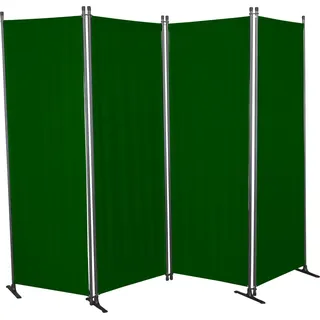 ANGERER Paravent 4-TLG., Sicht- & Sonnenschutz, Raumtrenner, Innen & Outdoor Büro Balkon/Terrasse, Schlafzimmer, Garten, Made in Germany, abwischbare Bezüge, PE grün