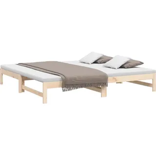 vidaXL Tagesbett Ausziehbar 2x(80x200) cm Massivholz Kiefer - Braun