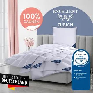 Excellent "Zürich, Bettdecke normal mit Bestnote "Hoher Schlafkomfort" bewertet.", polarwarm Füllung: 100% Daunen, 1 Stk. tlg. Bettdecke 135x200 cm, 155x220cm und weitere Größen, Made in Germany,