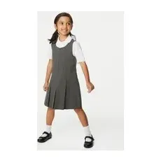 Girls M&S Collection Girls' Pleated School Pinafore  (2-12 Yrs) - Grey, Grey - 6-7 Y