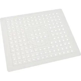 Vierkante Antislip-Afdruipmat für Küche mit Abflussloch, weiß, für Besteck und Glas, quadratischer Unterstützer