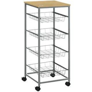 Homcom Küchenwagen Stahl, MDF