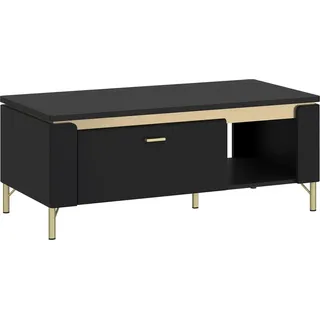 Couchtisch  ca. 111x46x65 cm Schwarz Matt / Gold - Gelb