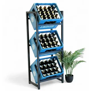 DanDiBo Ambiente Getränkekistenregal 47 x 113,5 x 31 cm Schwarz