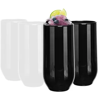 Glasmark KROSNO, 430ml, Set von 4, Trinkgläser, Longdrinkgläser, Wassergläser, Saftgläse, Cocktailgläser, Spülmaschinenfest, Perfekt für Zuhause, Restaurants und Partys