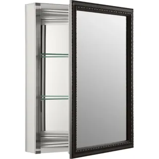 Kohler CLW Flat Medizinschrank, gerahmt, eintürig, 50,8 cm Breite x 66 cm Höhe, ölgerauter Bronze-Rahmen, Eloxiertes Aluminium, One Size