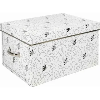 Dekobox , Schwarz, Weiß , Karton , 50x28x38 cm , Deckel , Ordnen & Aufbewahren, Dekoboxen & Aufbewahrungsboxen, Dekoboxen