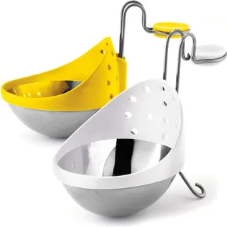 CUISIPRO Edelstahl-Eier-Pochierer - gelb/weiß, 2er Set - Weiß