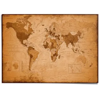 Reinders! Poster »Weltkarte«, braun