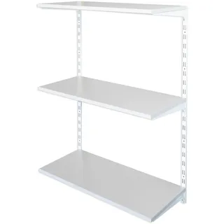 Biedrax Wandregal - Grundregal 50 x 80 x 100 cm, Farbe weiss - 3 Fachboden grau