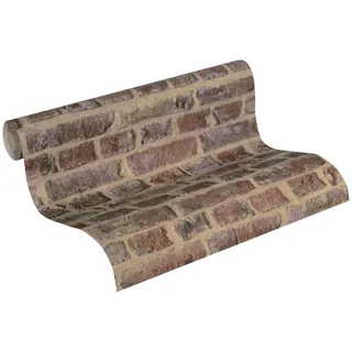 A.S. Création Vliestapete Trendwall Tapete in Backstein Optik 10,05 m x 0,53 m beige braun rot Made in Germany 371611 37161-1