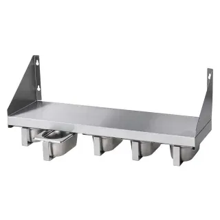 Stalgast Gewürzbord mit 5 Gewürzboxen, Edelstahl, Stabiles Gewürzregal mit breiten, flachen Griffen, Fläche: ca. 630 x 200 mm