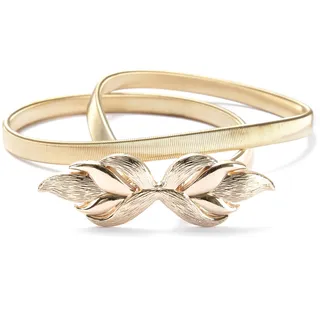 Taillengürtel LASCANA "Schmuckgürtel", Damen, Gr. S, gold (goldfarben), Metall, glänzend, Gürtel Taillengürtel, elastischer Gürtel für Kleid & Overall, Bauchgürtel