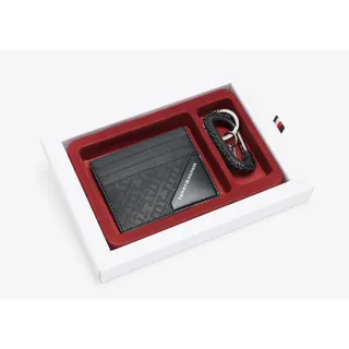 Tommy Hilfiger Th Mini Cc Holder & Key Fob Geschenkpackung, Herren, Schwarz (Black), Os