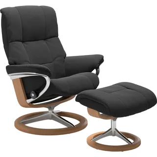 Stressless® Relaxsessel »Mayfair«, (Set, Relaxsessel mit Hocker), mit Hocker, mit Signature Base, Größe S, M & L, Gestell Eiche grau