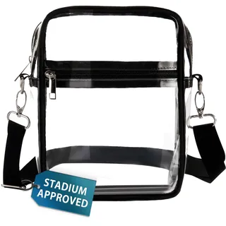 MyGadget Durchsichtige Tasche [16.5 x 23.5 cm] - Transparente Bag mit Schultergurt - für Stadion | Festivals | Konzerte usw. [ NFL Stadium approved ]