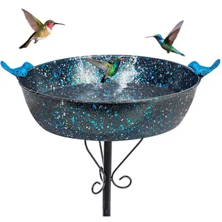 VEWOSTAR Vogeltränke für den Außenbereich, Metall-Vogeltränke mit stabilen Heringen, Vogelfutterspender für den Außenbereich, Hof, Rasen, Terrasse (7,6 cm tief x 88,9 cm hoch)
