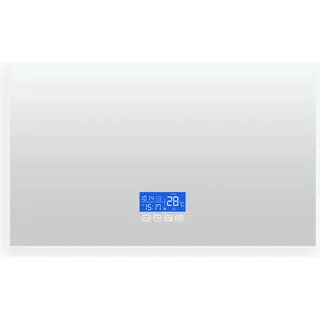 LED-Badezimmerspiegel 60 x 100 cm, IP44, Dimmer, Antibeschlag, Zeit- und Temperaturanzeige - Transparent