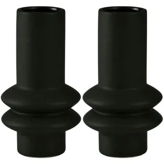 AM Design Tischvase »Blumenvase mit kunstvollen Ausbuchtungen« Dekovase aus Keramik, Höhe ca. 15 cm, schwarz