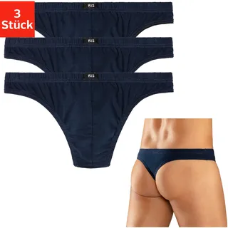 String H.I.S, Herren, Gr. XL, 3 Stk., blau (marine), Jersey, Obermaterial: 95% Baumwolle, 5% Elasthan, unifarben, körpernah, Unterhosen String, aus weichem Baumwoll-Stretch, Topseller