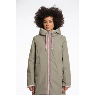 Parka RINO & PELLE "JAVIN", Damen, Gr. 40, grün (grün ash), Obermaterial: 70% Baumwolle, 30% Nylon. Futter: 100% Polyester, bequem lang, Jacken Parka, mit kontrastfarbenen Details