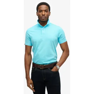 Superdry Essential Kurzarm-poloshirt - Neon sky Blue - L,