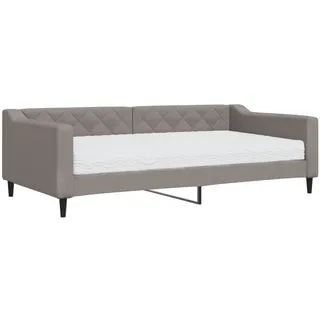 vidaXL Tagesbett mit Matratze Taupe 100x200 cm Stoff - Taupe