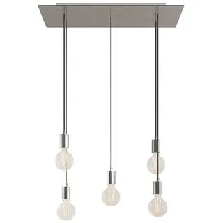 Creative Cables Rectangular Rose-one Xxl 5 Falls With Bulbs Hängelampe - Satin Steel - One Size