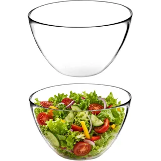 KADAX Salatschüssel aus Glas, ovale Glasschale, 17 cm, Glasschüssel, Glasschälchen, tiefe Schale für Süßigkeiten, Obst, Salat, Dessert, Salatschale, Obstschale