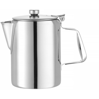 HENDI Kaffee-/Teekanne, mit Klappdeckel, Kaffeekanne, Wasserkessel Tropfwasserkocher, Kaffee, 1L, ø97x(H)142mm, Edelstahl